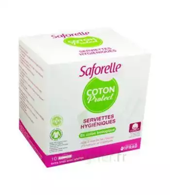 Saforelle Coton Protect Serviette Jetable Avec Ailette B/10 à Courbevoie